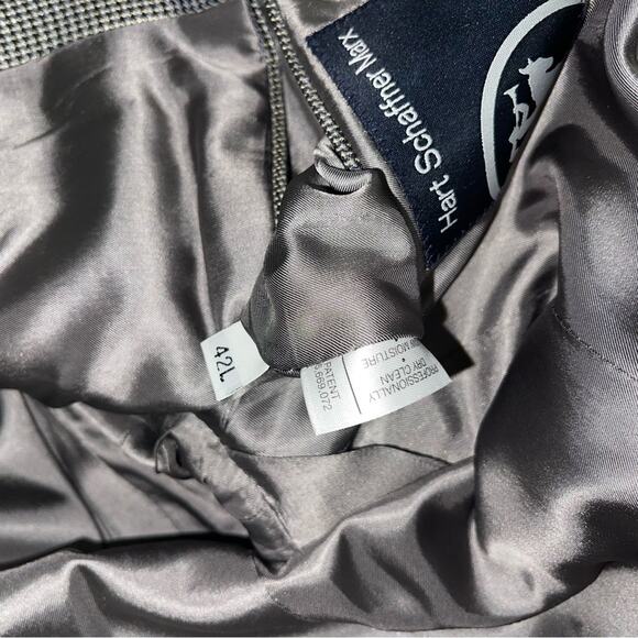 HART SCHAFFNER MARX Black and Blue Houndstooth Sport Coat Blazer Jacket 42L - Picture 8 of 14